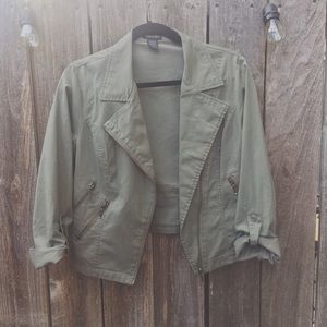 Olive green cropped jacket